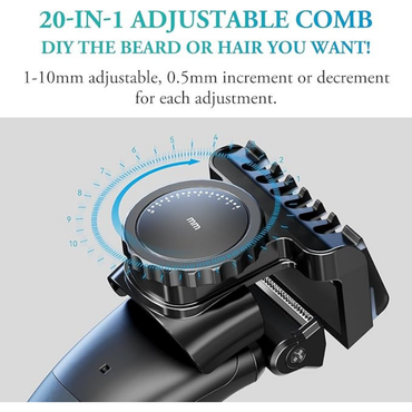 Men's 2-in-1 Body & Beard Trimmer – IPX6 Waterproof, Rechargeable