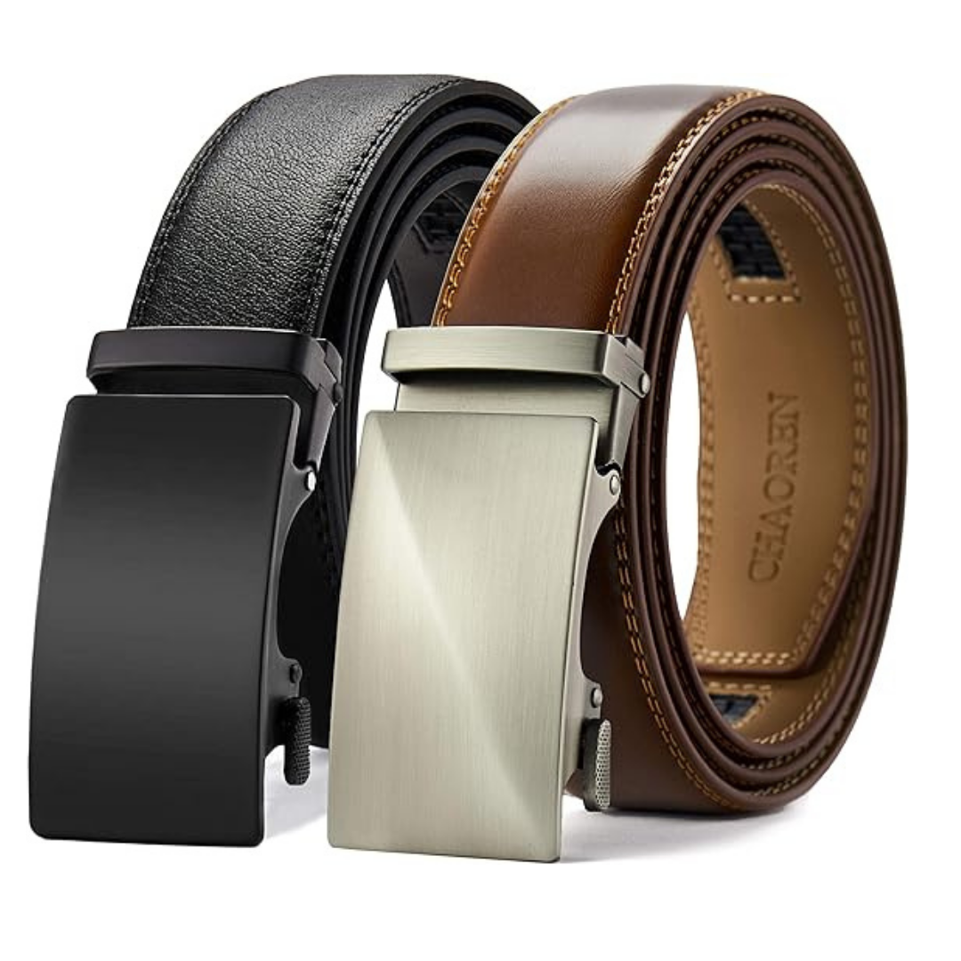 CHAOREN Mens Belt Leather Ratchet Belt - Customizable Fit, Effortless Style (35mm)