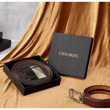 CHAOREN Mens Belt Leather Ratchet Belt - Customizable Fit, Effortless Style (35mm)
