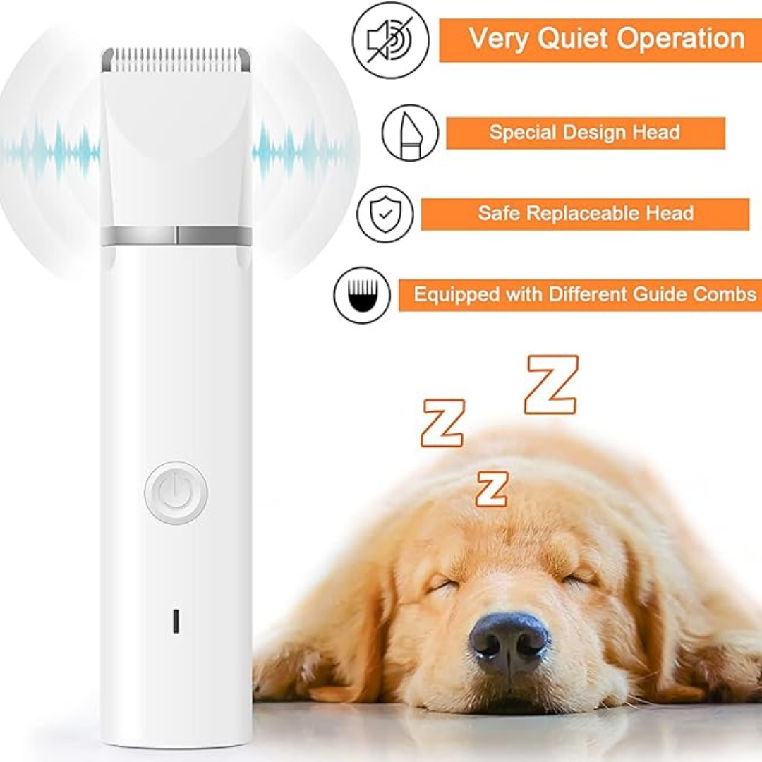 Quiet Cordless Pet Grooming Kit - Rechargeable Clippers & Nail Grinder for Dogs/Cats