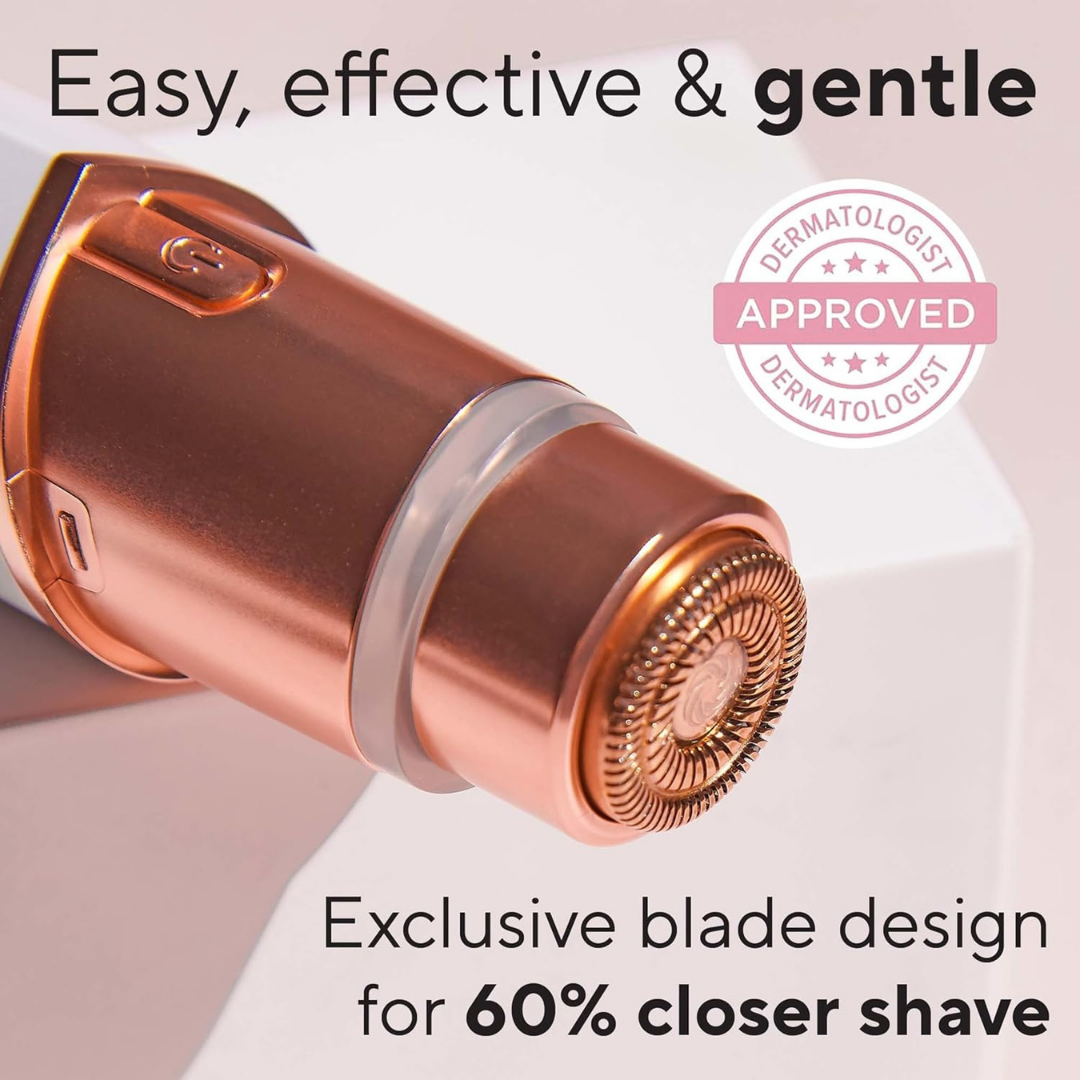 Women’s Electric Facial Razor – Rose Gold Hair Remover with LED