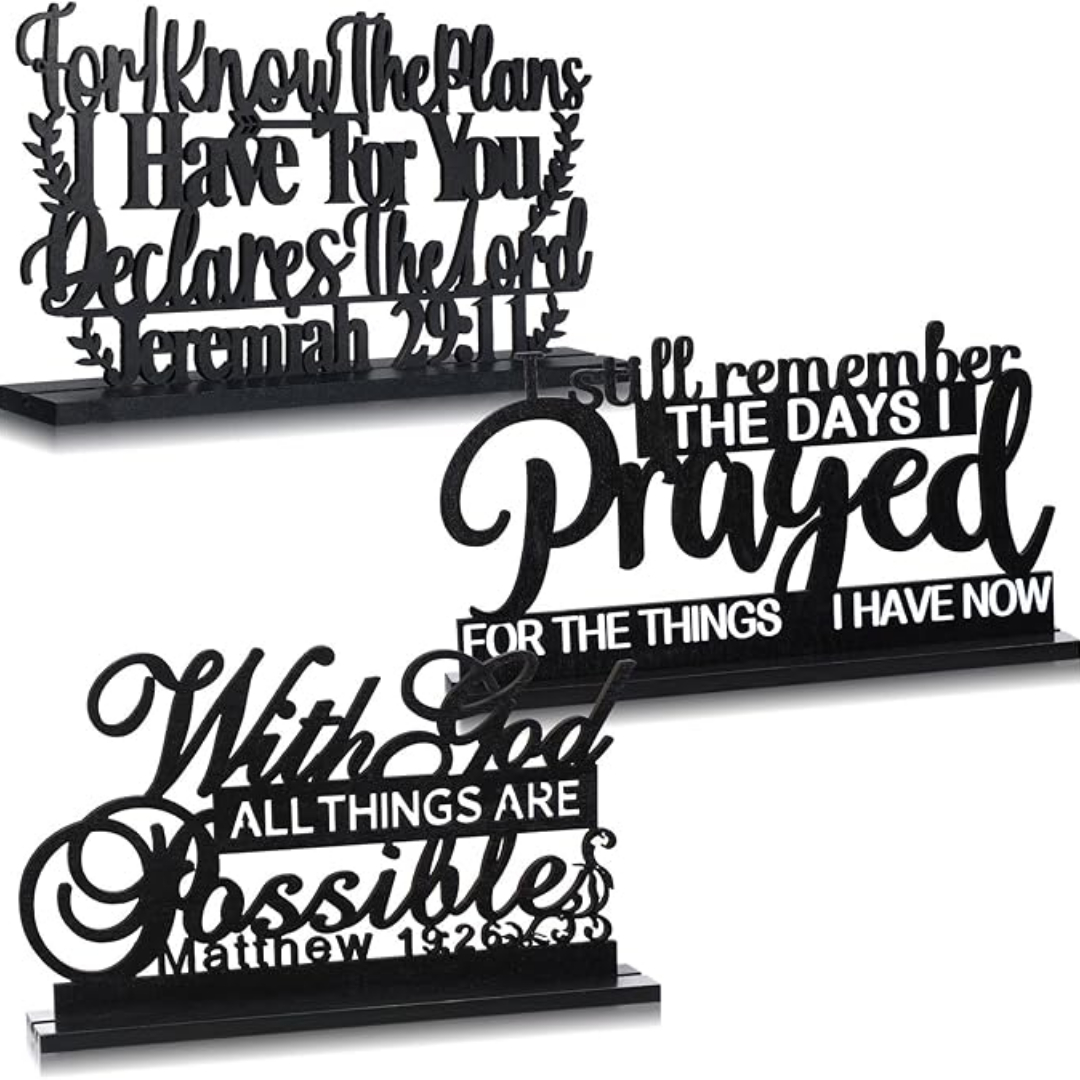 Blessed Wooden Shelf Sign – Farmhouse Decor | UK Mart