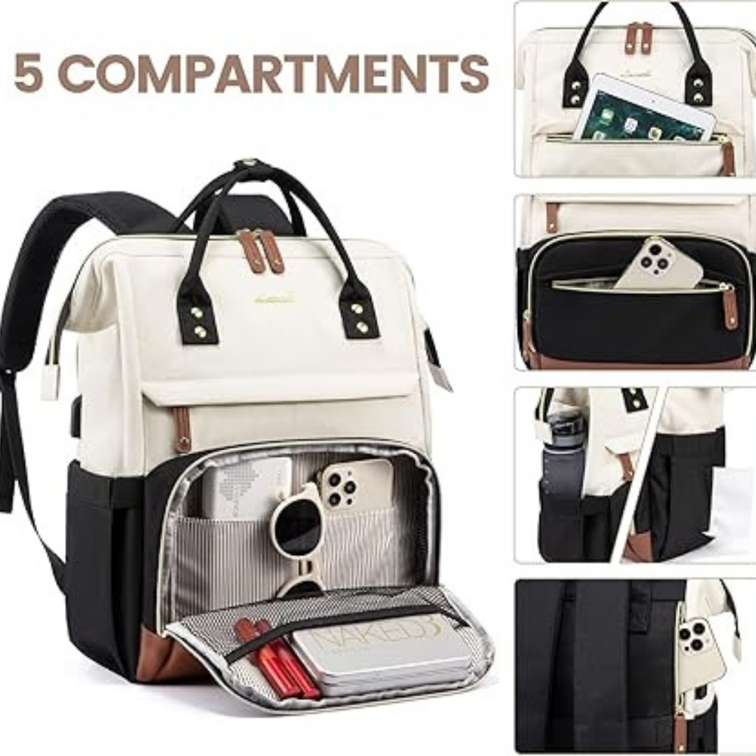 Women's 15.6" Laptop Backpack – Anti-Theft, Waterproof Work/Travel Bag