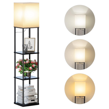 Square Shelf Floor Lamp – Modern Corner Light | UK Mart