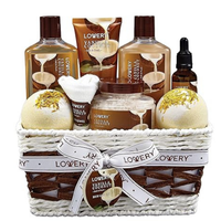 Vanilla Coconut Spa Gift Basket – 9-Piece Set with Bath Bombs, Lotion & Towel (Unisex)