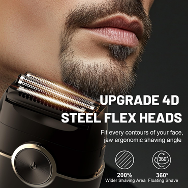 Men’s Foil Shaver – 4D Floating Blades, LED Display, Wet/Dry Use