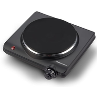 Elite Gourmet Double Cast Iron Burner – 1500W Electric Hot Plate, Adjustable Temp (Black)