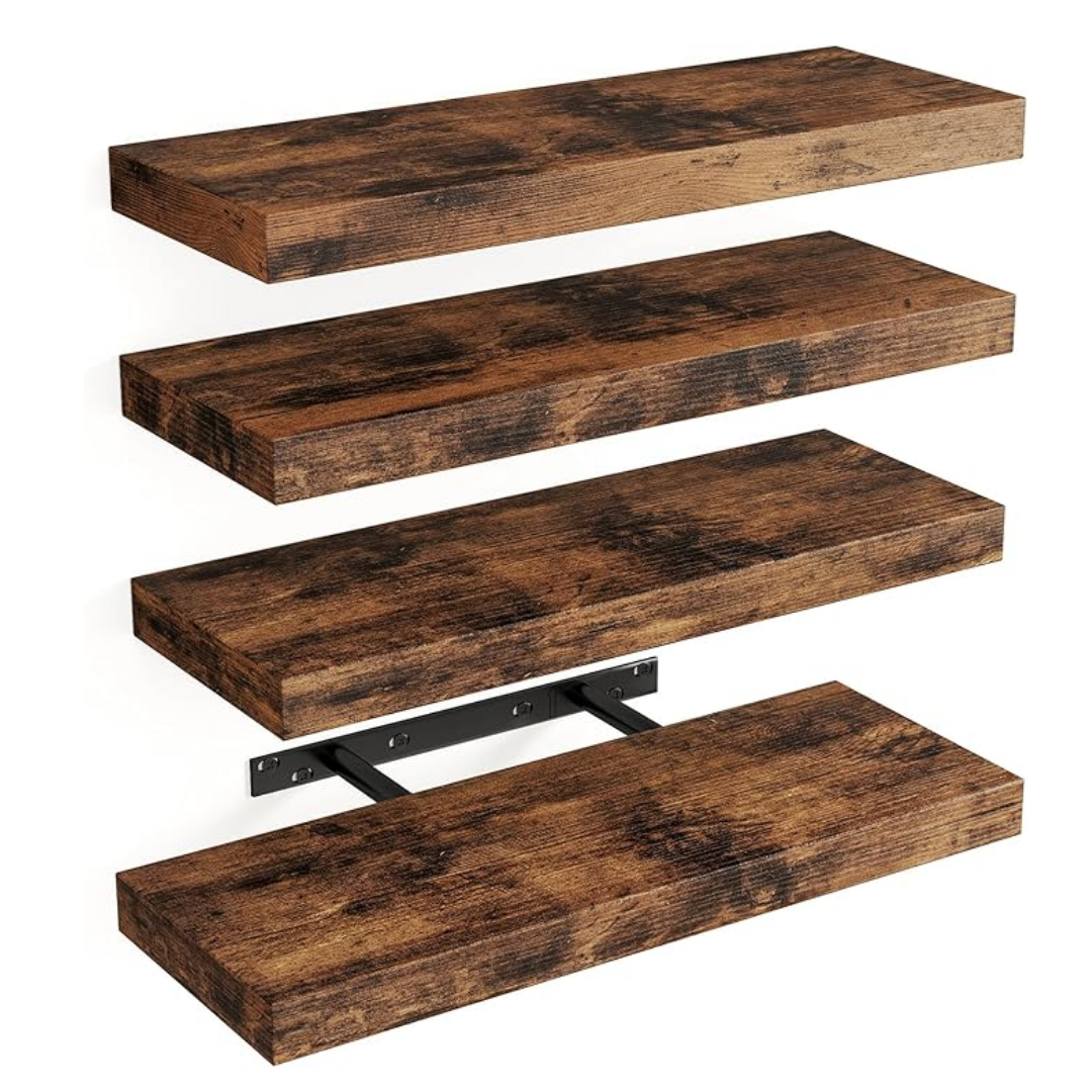 Rustic Brown Farmhouse Shelves | UK Mart Online