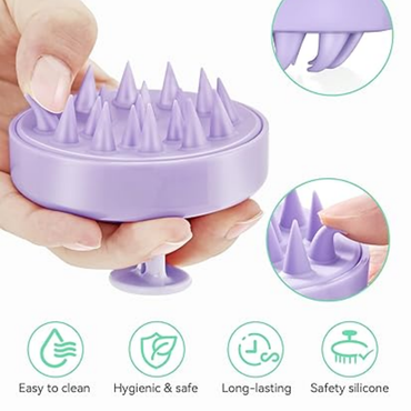 HEETA Scalp Massager – Silicone Shampoo Brush for Hair Growth & Dandruff Relief (Light Purple