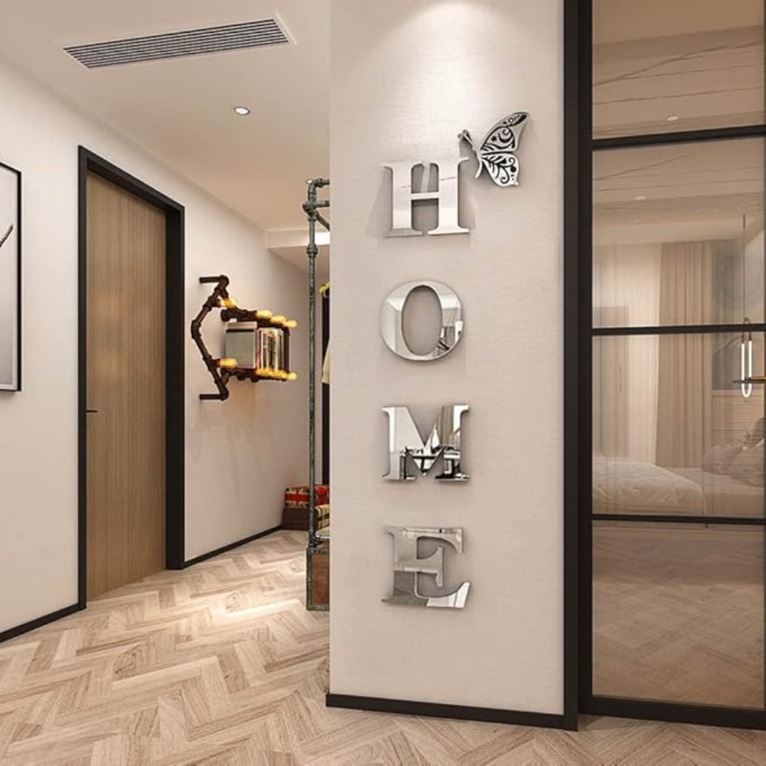 Silver Acrylic Mirror Letter Wall Sticker – UK Mart Online