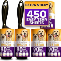 450-Sheet Pet Hair Lint Roller Value Pack – 5 Refills for Furniture & Clothes